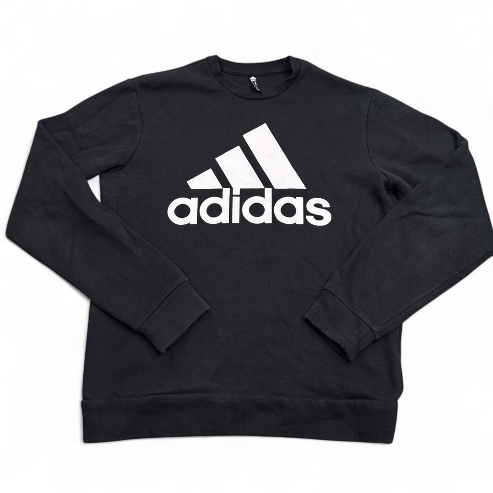 adidas GOLF Sweatshirt Adult Size Small Black Big‎ Logo Crewneck Pullover